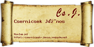 Csernicsek János névjegykártya